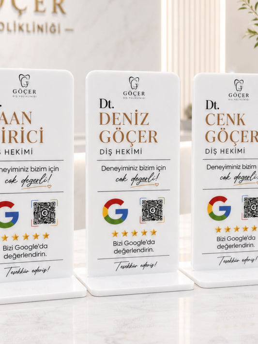 QR Masa Stantı 12x25cm