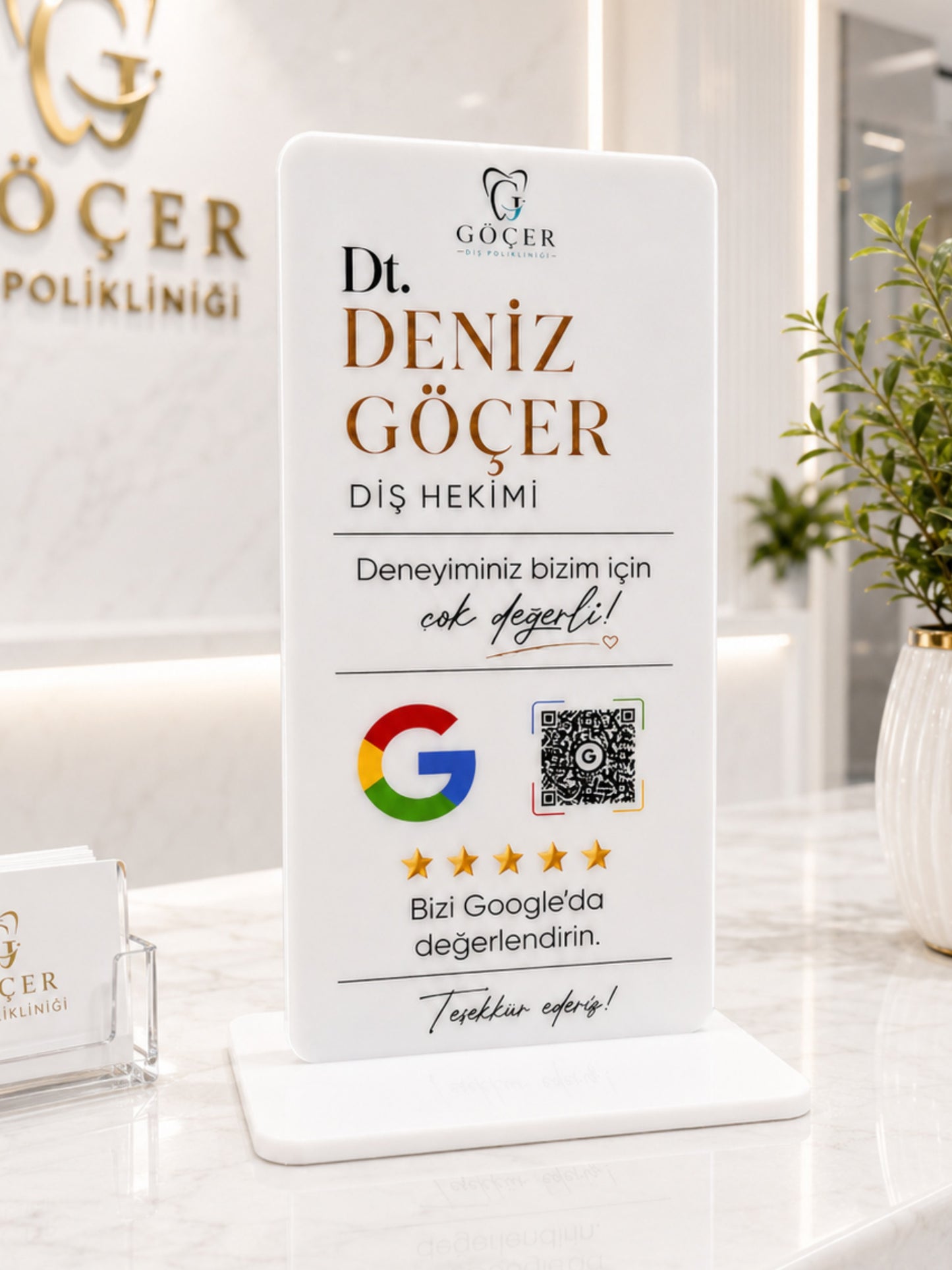 QR Masa Stantı 12x25cm