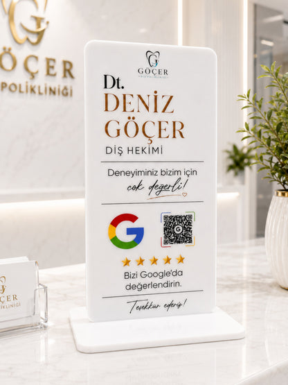 QR Masa Stantı 12x25cm