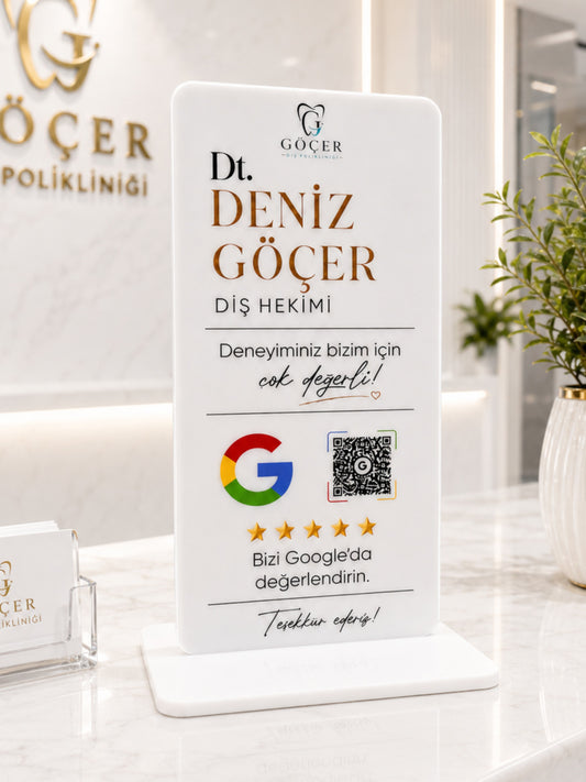 QR Masa Stantı 12x25cm