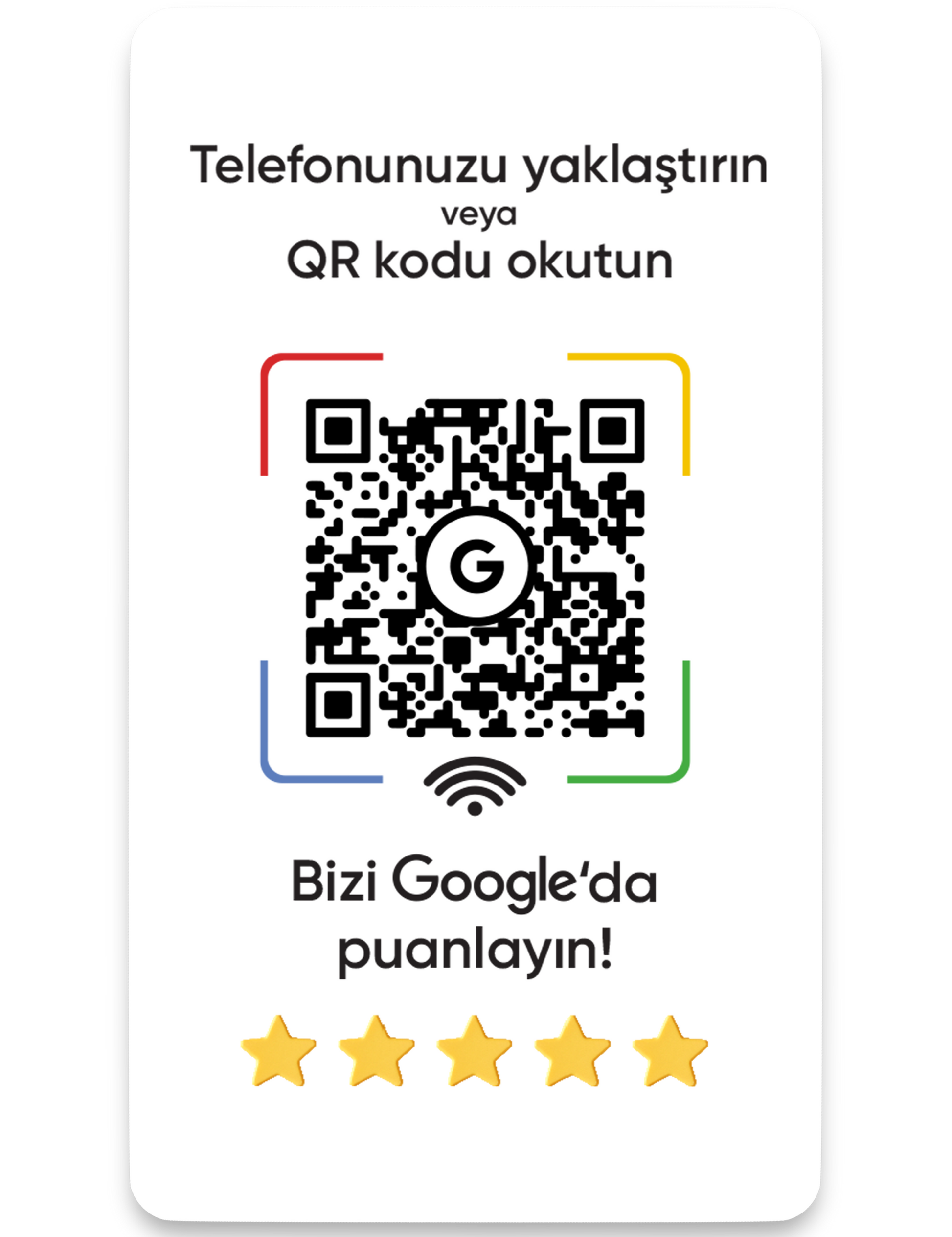 NFC Özellikli Google Yorum Kartı