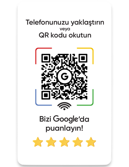 NFC Özellikli Google Yorum Kartı