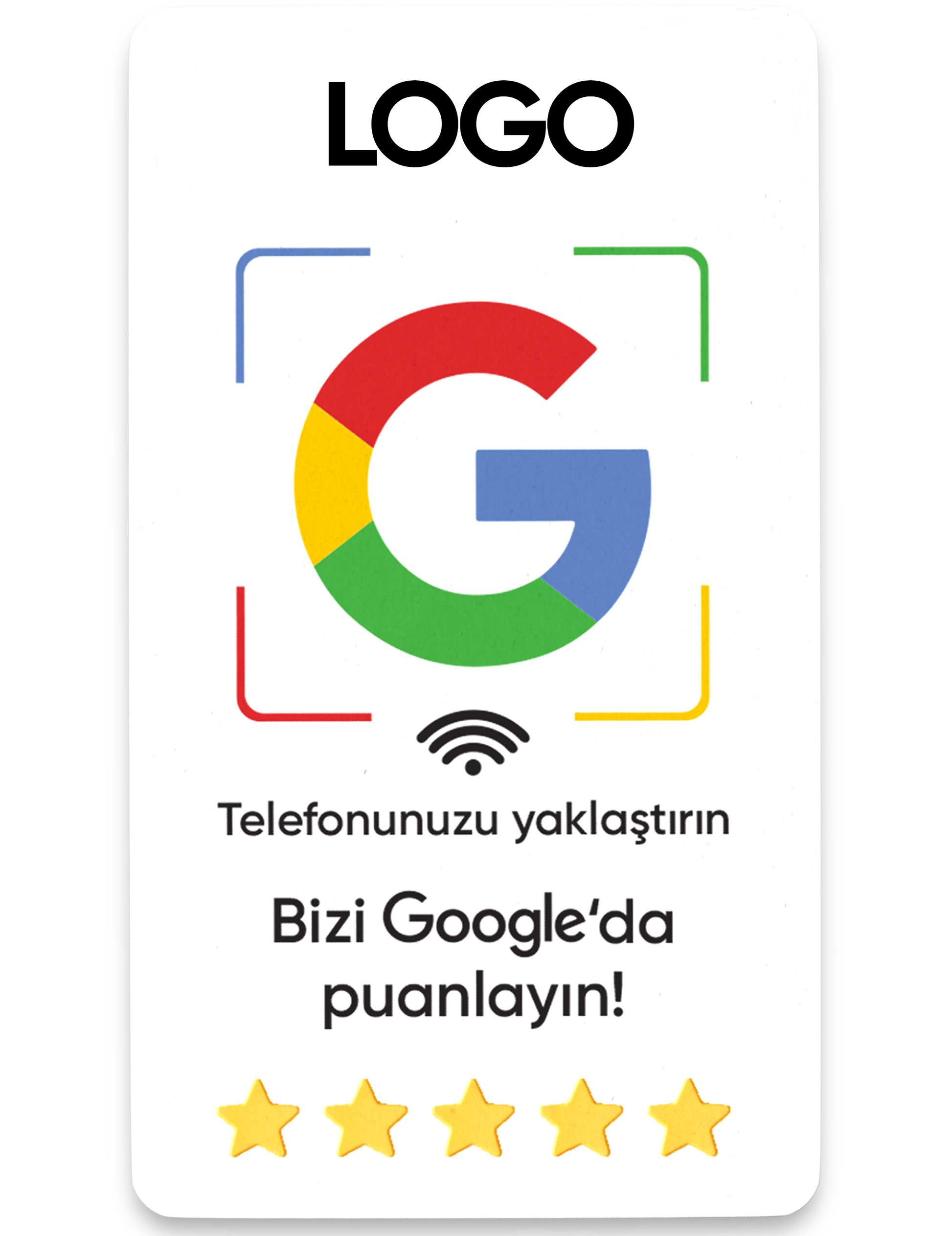 NFC Özellikli Google Yorum Kartı