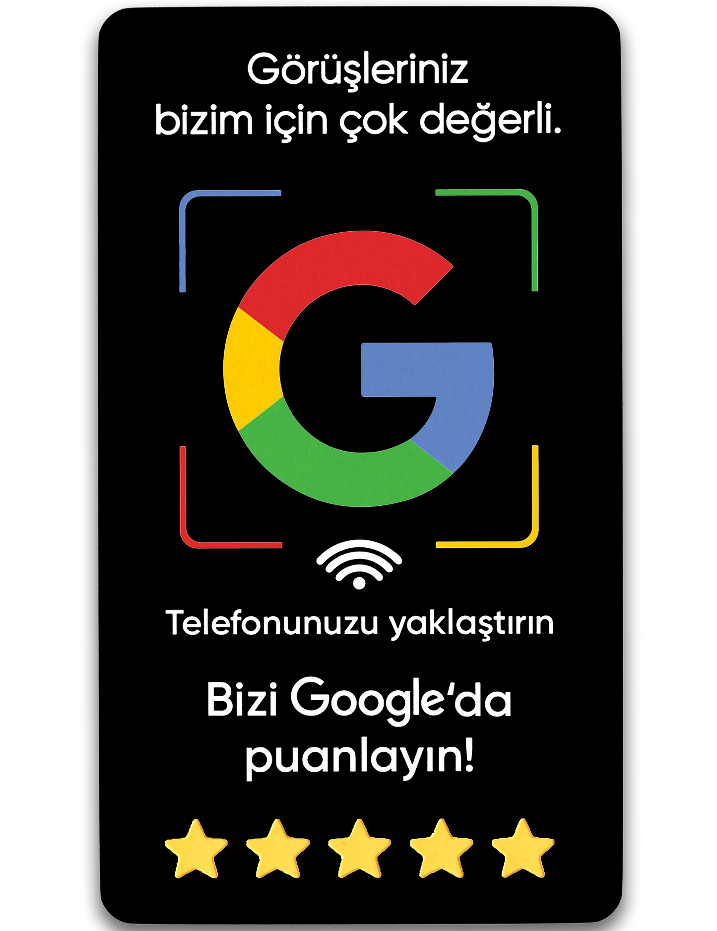 NFC Özellikli Google Yorum Kartı