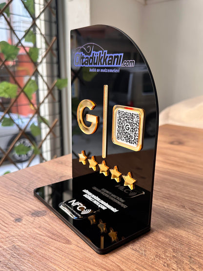 Tek QR & NFC Özellikli Pleksi Stant - Yelken